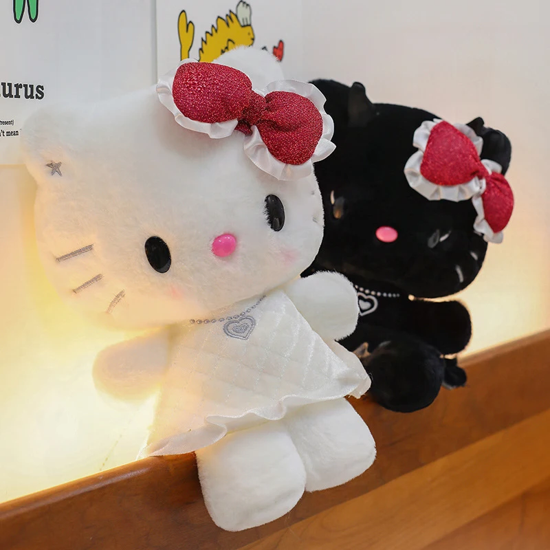 

Kawaii плюшевая игрушка ангел дьявол Hello Kitty мягкая кукла милая наполненная подушка в виде животного для детей подарок на день рождения игрушки для девочек