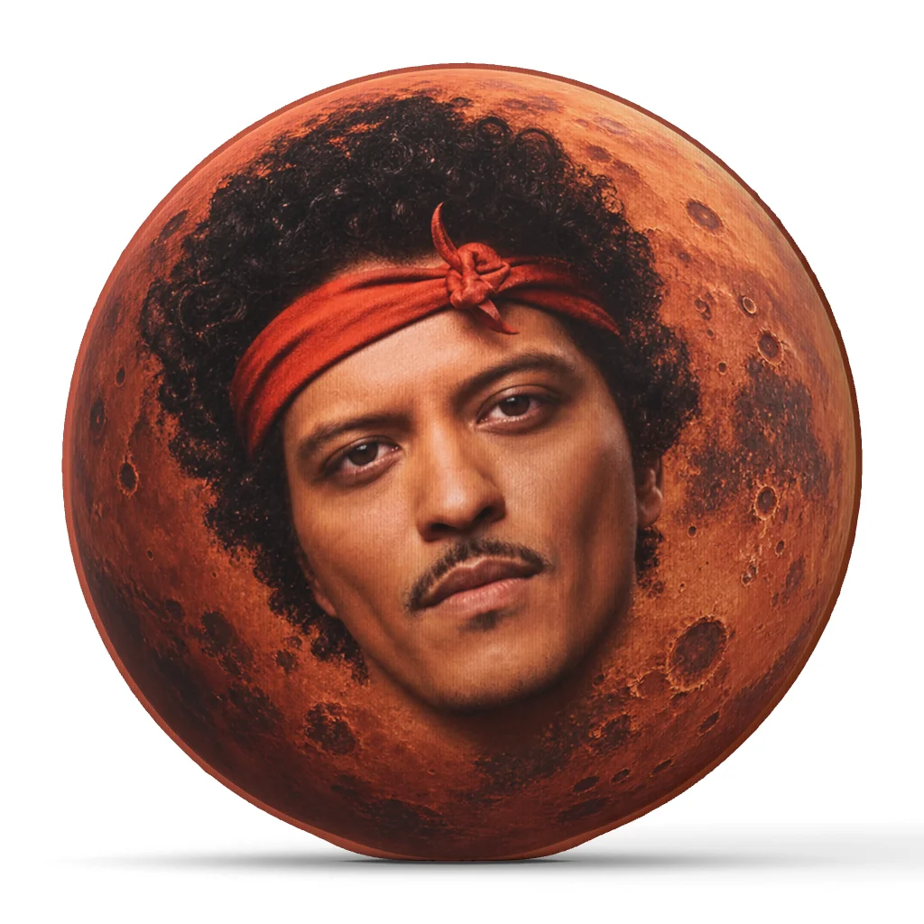 Bruno Mars Portrait Pillow Round Throw Cushion Singer Music Fan Gifts Planet Mars Decorative Home Decor Sofa Living Room