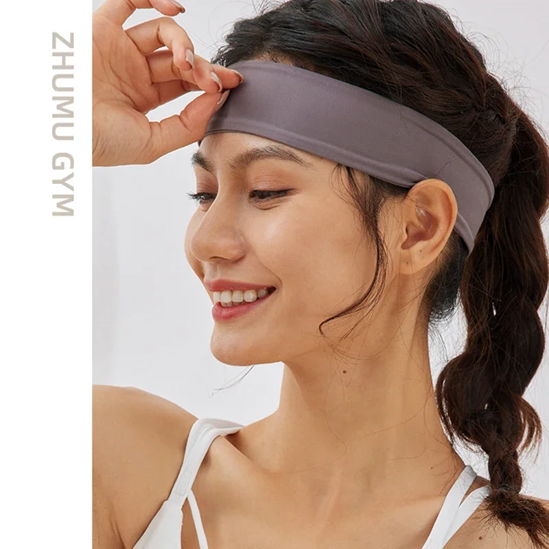 Fashion Yoga elastic headband Sports Yoga fitness high elastic sweat absorption headband solid color sports running headband