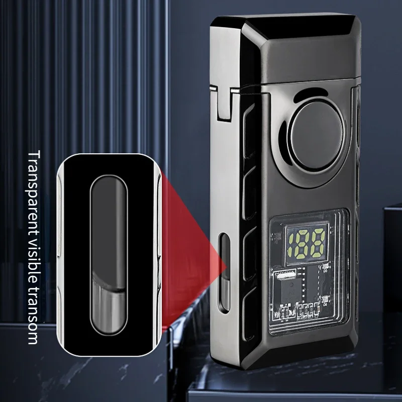 Newest Voice-activated Intelligent Ignition Flame One-click Switching Transparent Visual Movement Inflatable Windproof Lighter