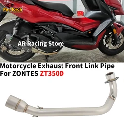 Slip On For ZONTES ZT350D 350D ZT350E 350E Motorcycle Exhaust Escape Moto Modifi Front Mid Link Pipe Connecting 50.8mm Muffler