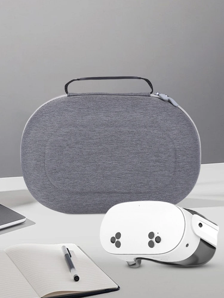 กระเป๋าถือแบบแข็งกระเป๋าเดินทางกันกระแทกกระเป๋าเดินทางป้องกันการล้มกระเป๋าเดินทางแบบแข็งสำหรับชุดหูฟังเมตาเควส 3S VR และอุปกรณ์เสริม