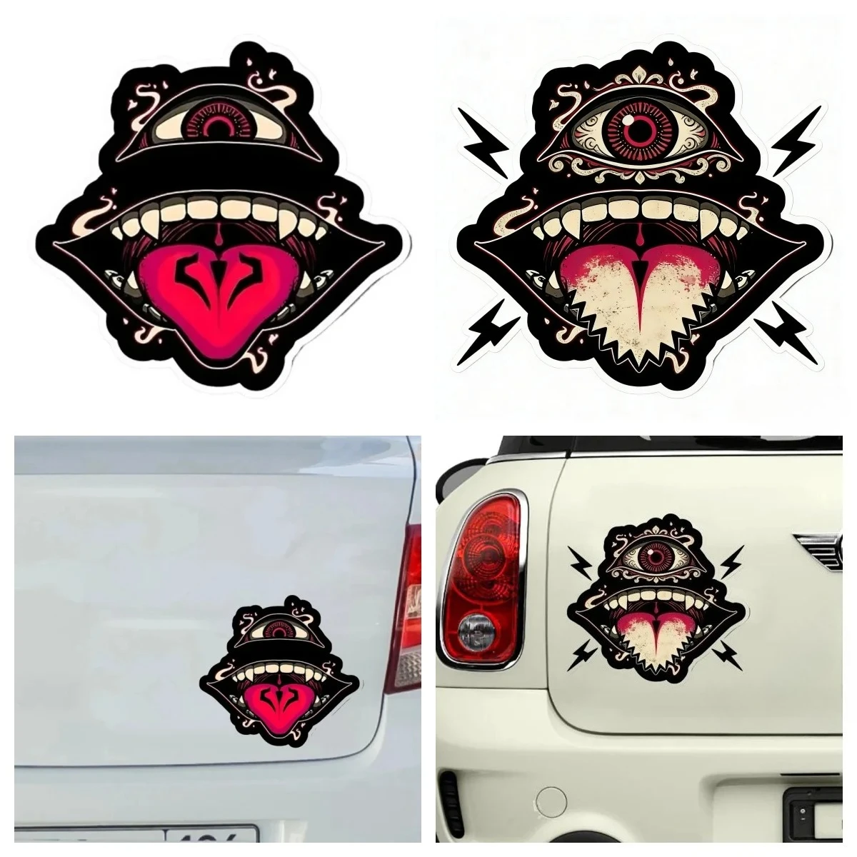 

Creepy Mouth with Third Eye Car Sticker Waterproof Vinyl Decal for Bumper Window Truck Laptop