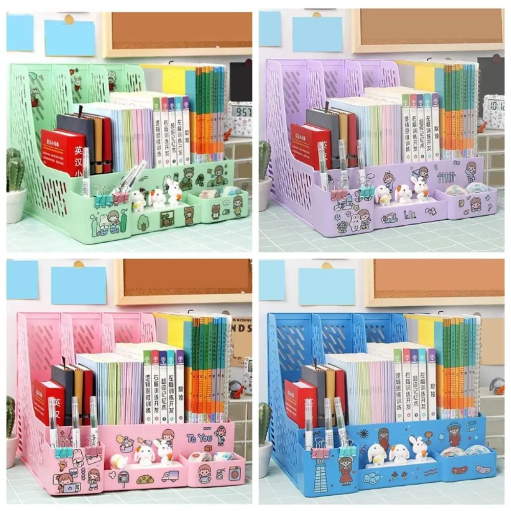 Multi-functional Large Capacity File Storage Box Detachable Thickened Desktop File Box Multi-color Pen Holder File Rack Home Use