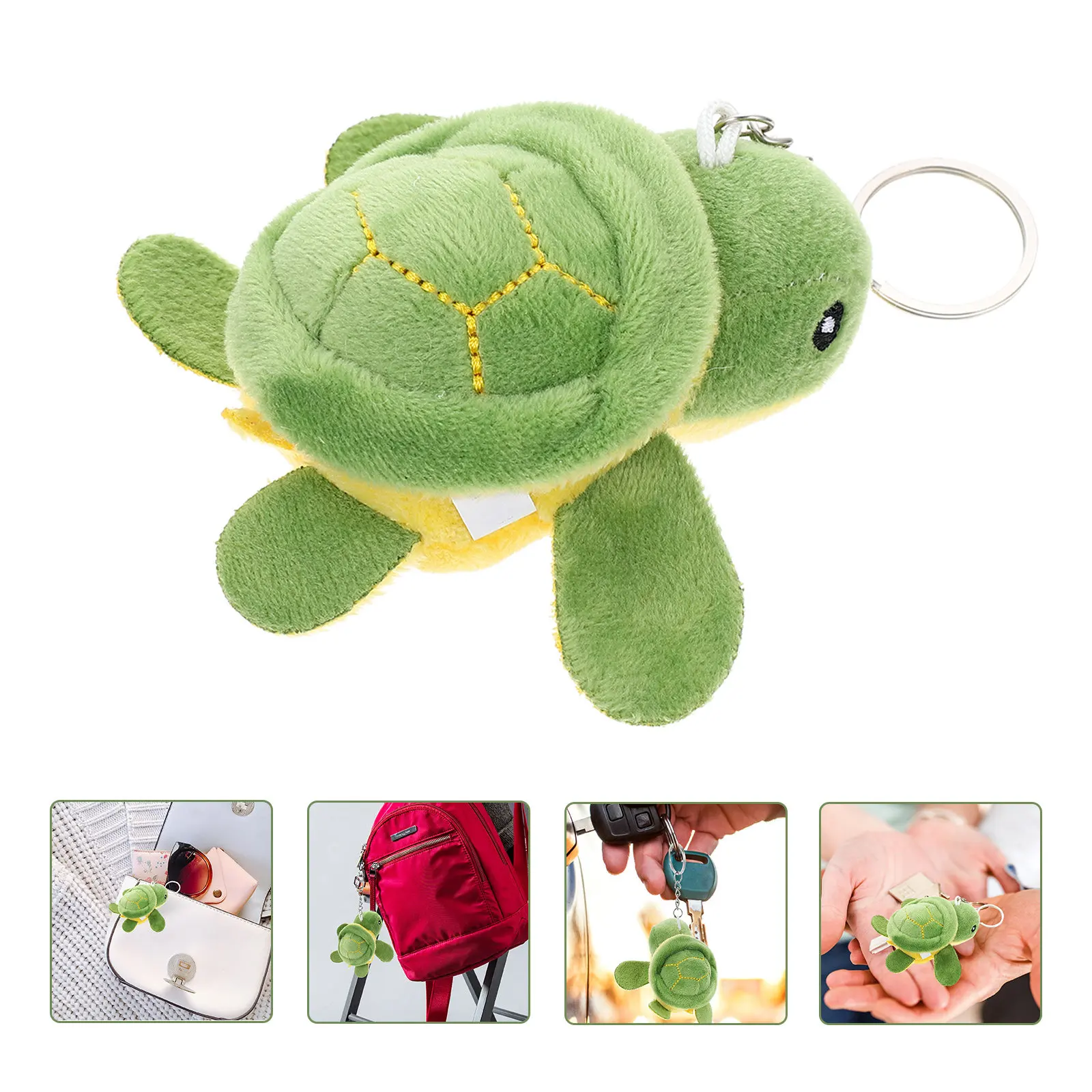 

10Pcs Cute Cartoon Turtle Keychain Hanging Ornament for Backpack Purse Wallet Key Ring Decor Gift Kids Stuffed Animal Pendant