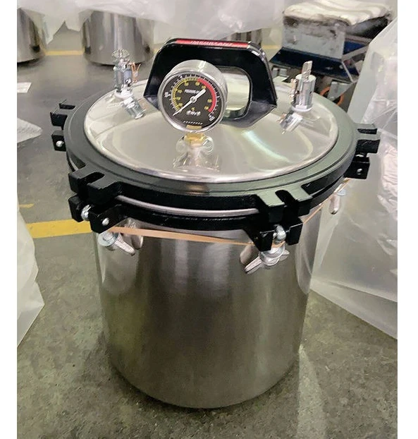18L Portable Vertical Autoclave, Medical Dental Lab High Pressure Steam Sterilizer, Stainless Steel