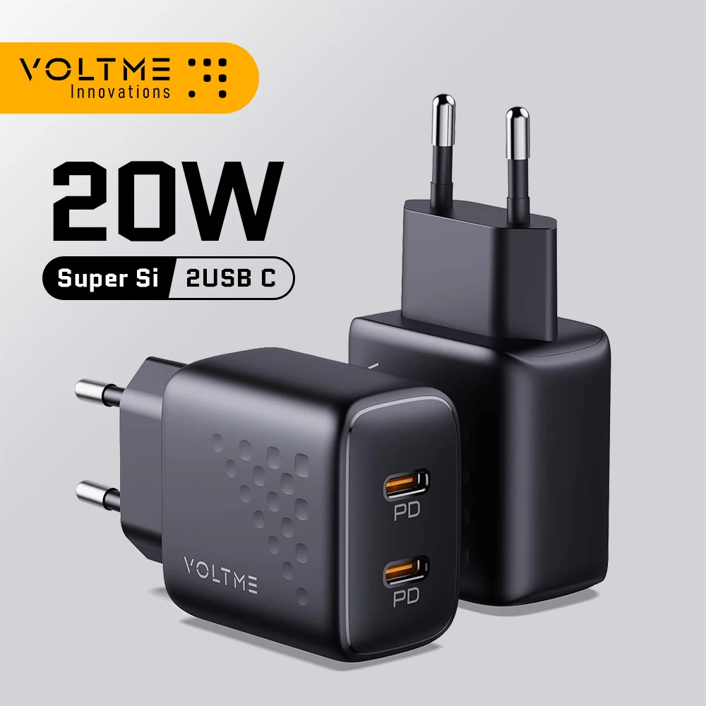 VOLTME-cargador USB tipo C de 20W, dispositivo de carga rápida para iPhone 13, 12 Pro Max, PD, para Xiaomi, Samsung y Huawei