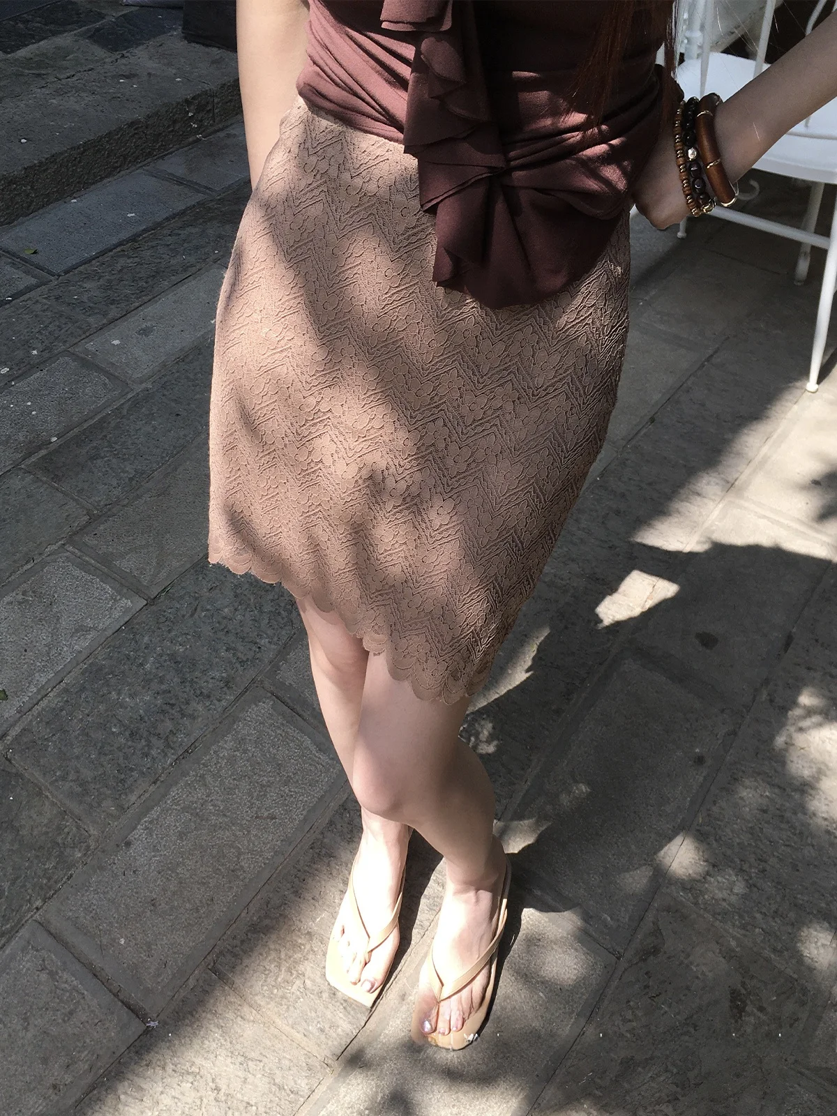 

Женская короткая юбка Wild Kiwi с высокой талией и кружевом, весна-лето, утягивающая, элегантная, премиум-класса, облегающая