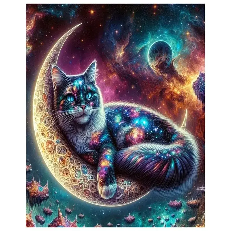 

SDOYUNO 5d Diamond Mosaic Animal Full DIY Painting Cat Fantasy Rhinestone Pictures Home Decoration Craft Kit