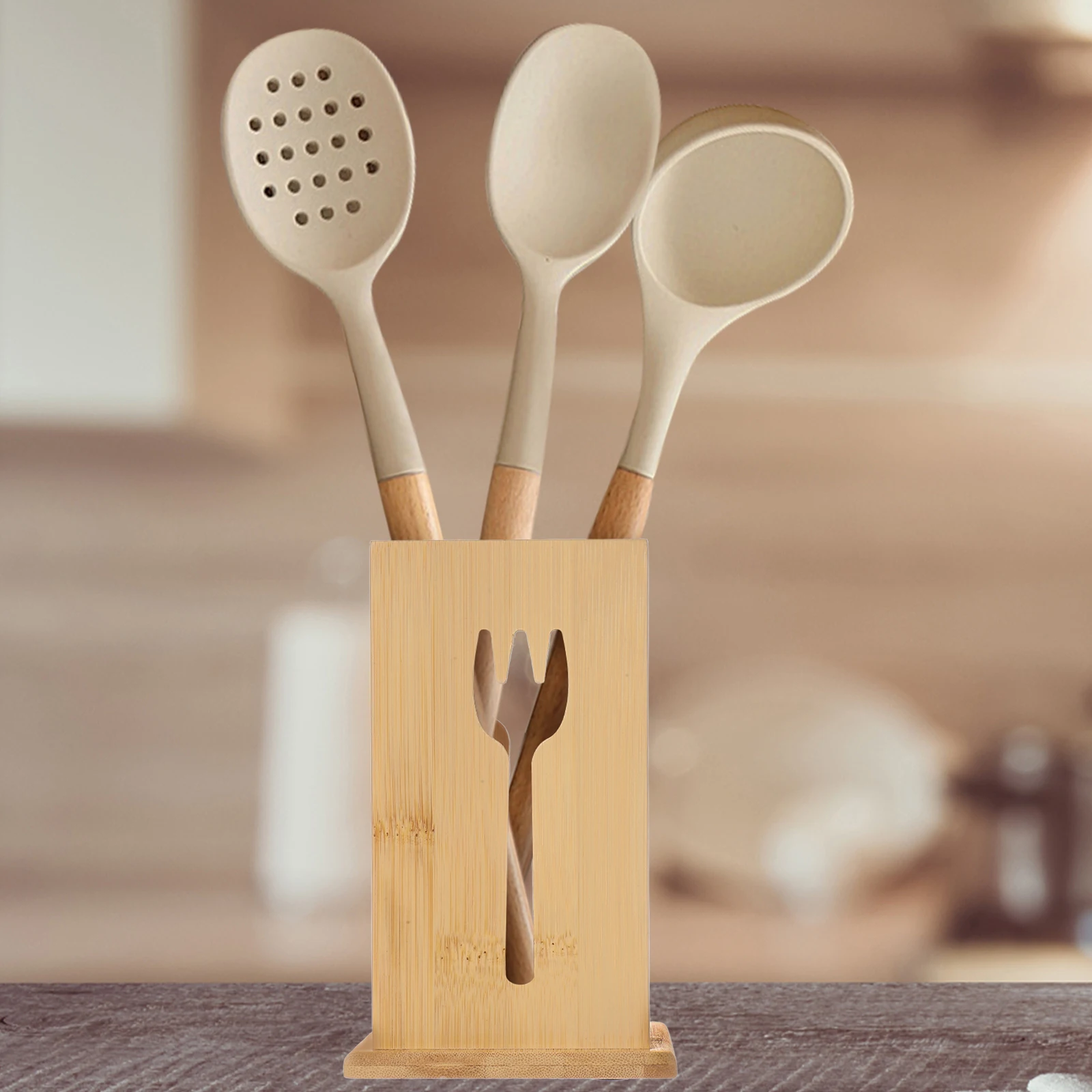 

Bamboo Chopsticks Cutlery Utensil Holder Kitchen Tool Spoon Container Draining Counter for Utensils Organizer Tableware