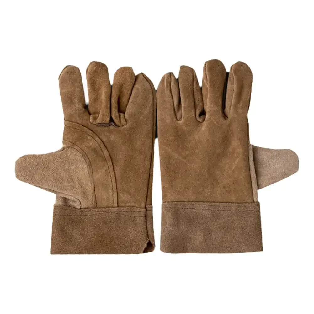 1 Pair Labor Protection Cowhide Gloves Heat Insulation Safety Welding Wear-resistant Gloves Personal Protective Equipment