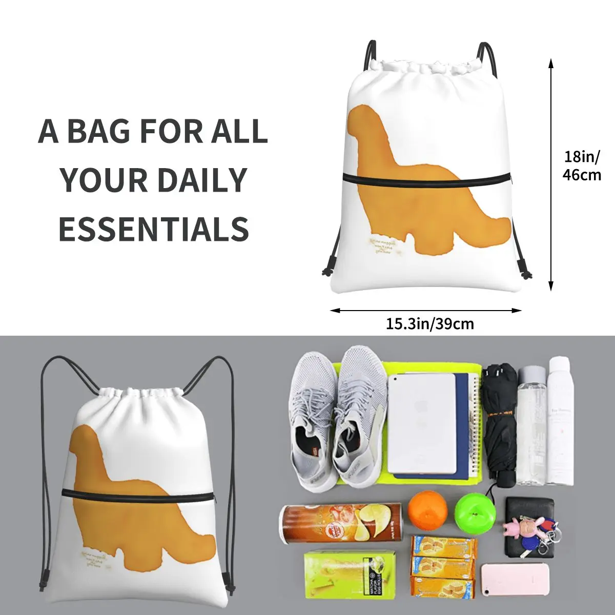 Dino Nuggies Won't Save You Now Portable Backpacks Drawstring Bag Casual Drawstring Bundle Pocket Shoes Bags For School Students