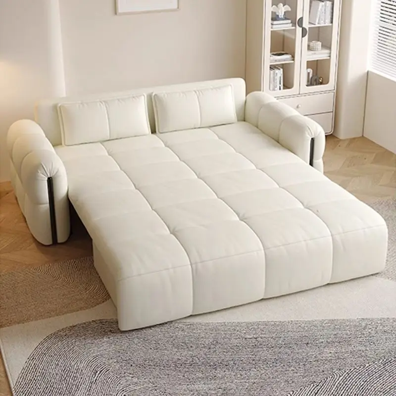 현대적인 가벼운 럭셔리 지능형 전기 소파 침대 다기능 접이식 개폐식 이중 목적 간단한 크림 바람 작은