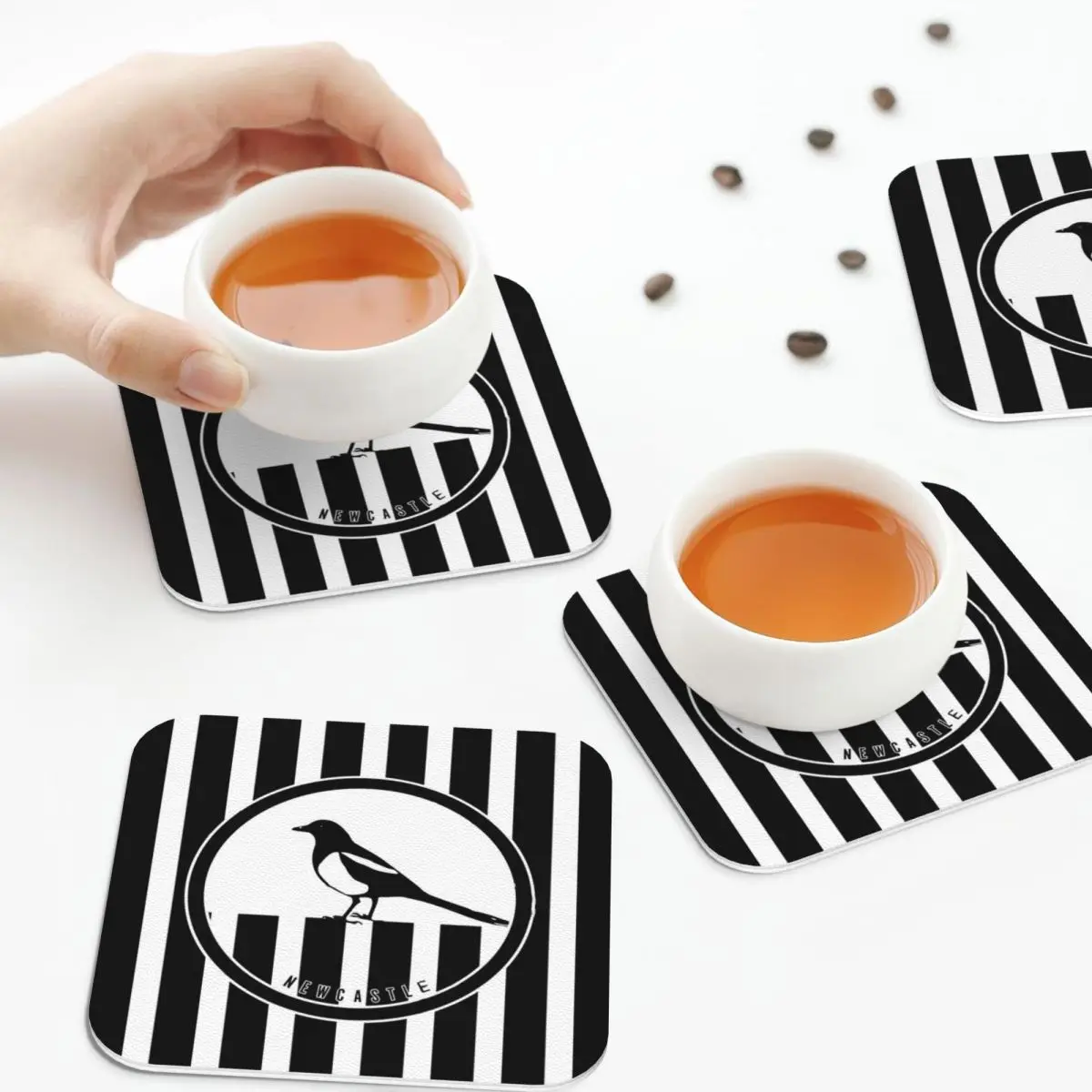

Newcastle-Сороки, подставки, кухонные салфетки, нескользящие изоляционные коврики для чашек, кофейные коврики для декора, домашняя посуда, подушечки, набор из 4 шт.