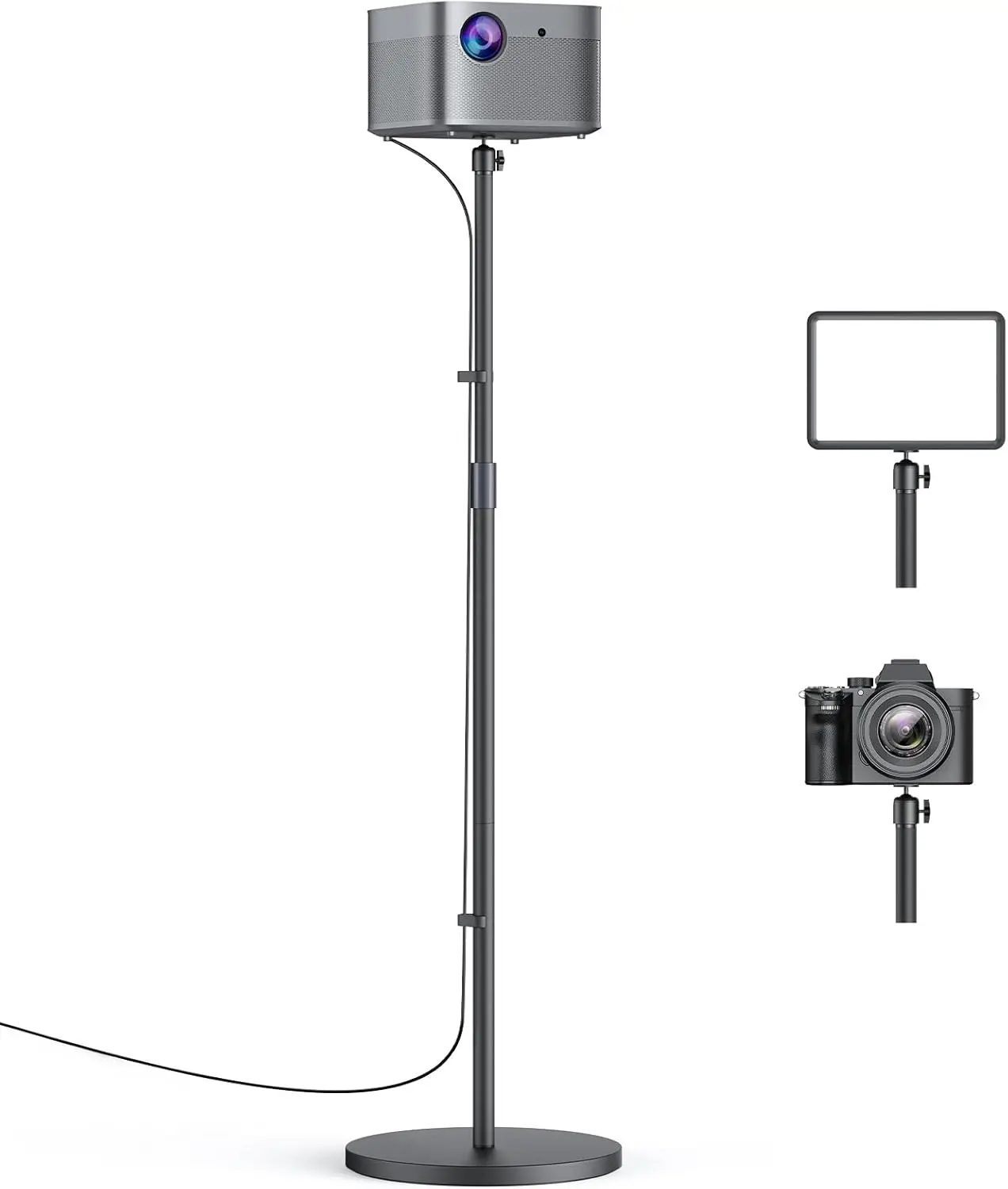 

Projector Stand with 360° Ball Head, Height Adjustable 20-50.8 Inches, Heavy Metal Base for Home and Outdoor Use, 1/4" Screw