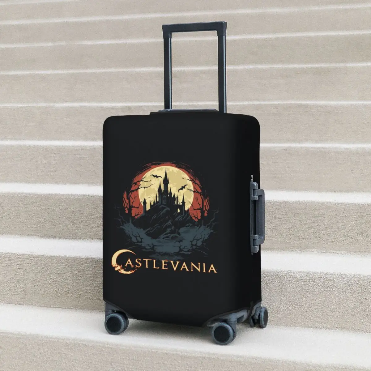 غطاء حقيبة Castle Of Darkness Castlevania غطاء حماية مرن لحماية أمتعة السفر مقاس 18-32 بوصة