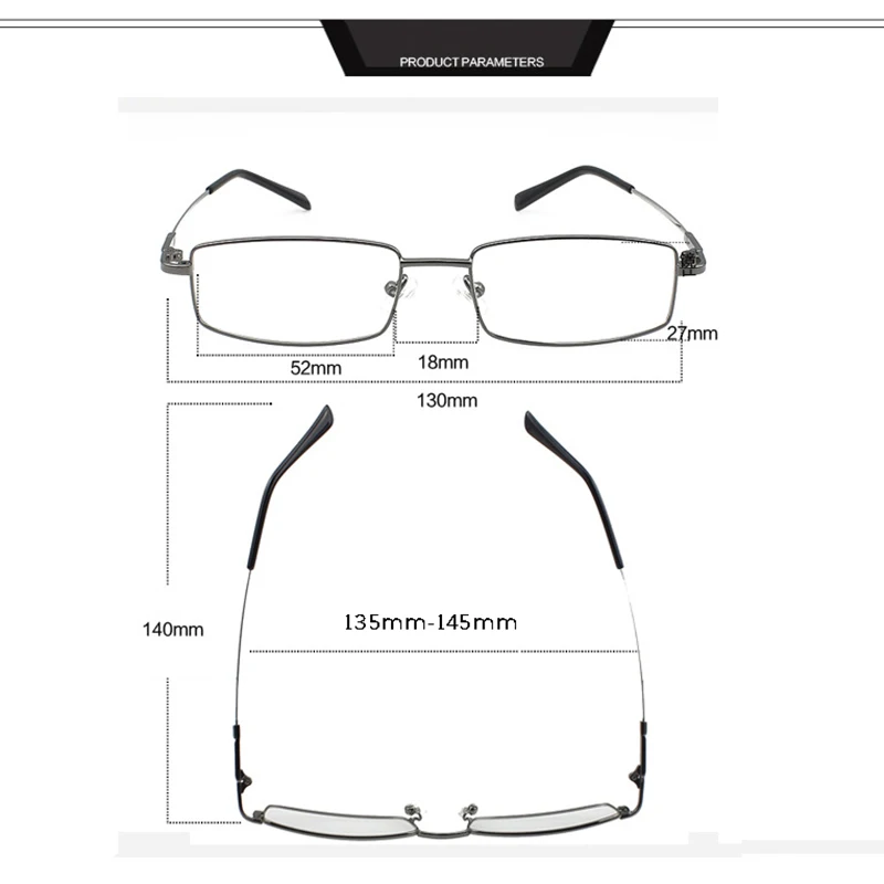 New Men's Metal Alloy Full Frame Myopia & Hyperopia Glasses Frames , Square Male Business Eyeglasses Frame F8170