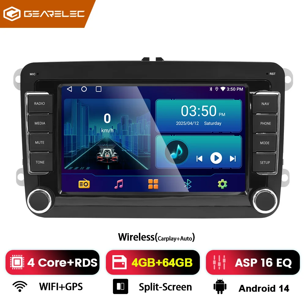 Autoradio Voor VW Passat MK5 MK6 Jetta Golf tiguan 2 Din Android 13 Autoradio 2din Auto Multimedia Speler GPS Radio WiFi AUX-in
