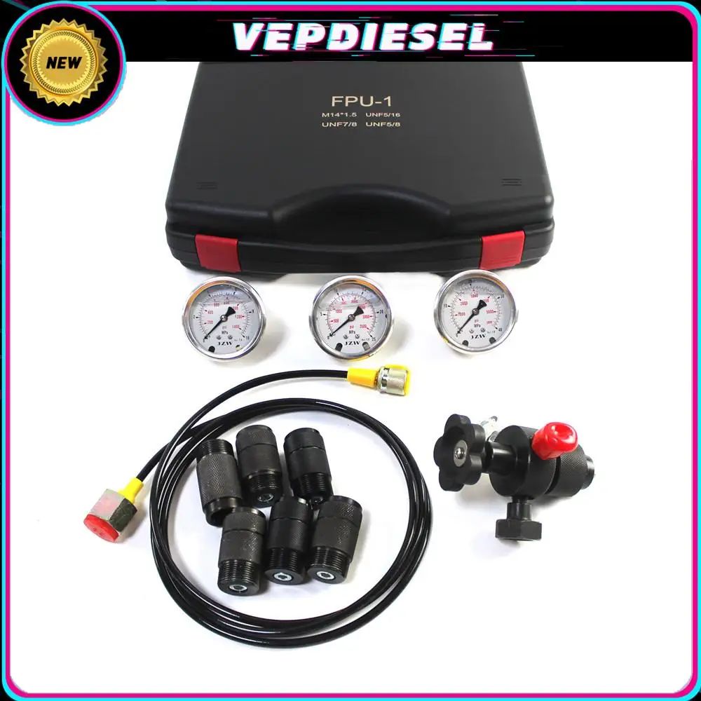 

10Mpa 25Mpa 40Mpa Excavator Hydraulic Nitrogen Accumulator Charging System Pressure Gauge Diagnostic Tool Accessories Parts