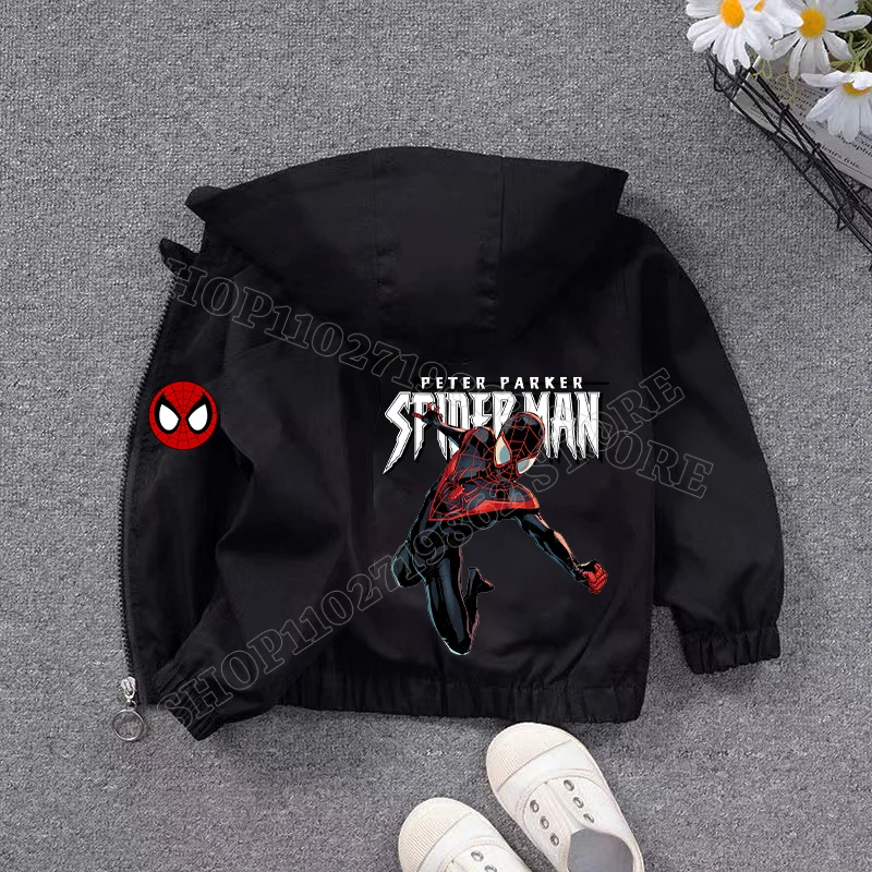 Spidermans Boys Girls Coat Marvels Kids Clothes Spring Autumn Coats Movie Character Prints Comfortable Tops Birthday Party Gifts