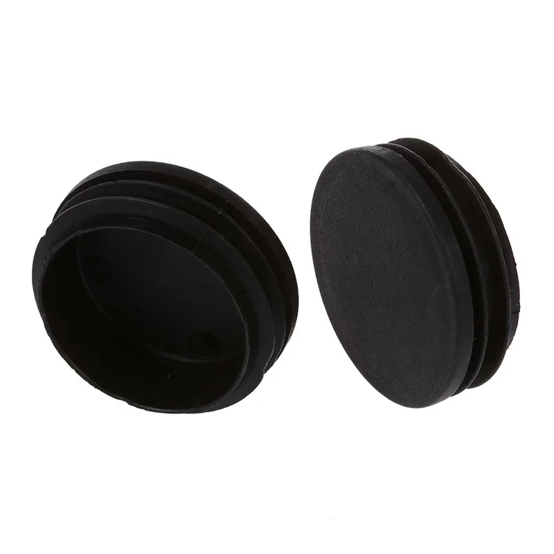 B08B-60 X Black Plastic 50Mm Dia Round Tubing Tube Insert Caps Covers