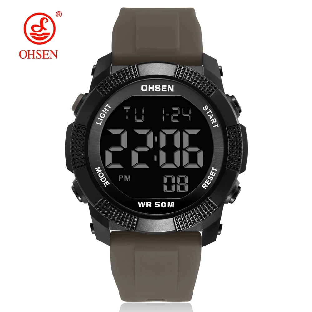 

Men Watches Outdoor Sport Waterproof Digital Watch for Men Large LED Dial Fashion Khaki Military Wristwatch Relogio Masculino