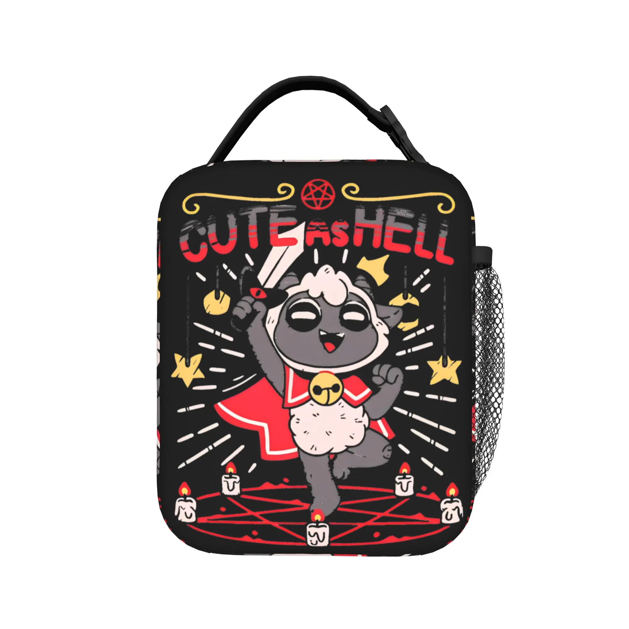 Cult Of The Lamb Insulated Lunch Bags Thermal Bag Reusable,Lunch Container  High Capacity Tote Lunch Box Bento Pouch College