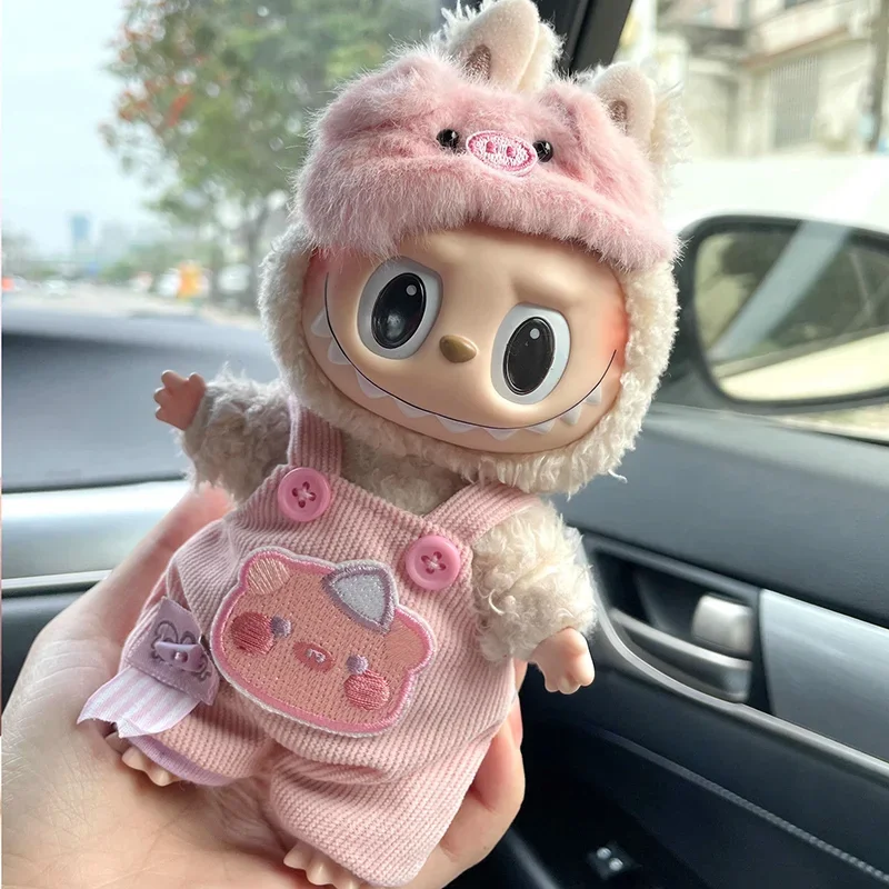 Mini ropa de muñeca de peluche de 17cm, accesorios de traje, suéter de muñeca Labubu de Kpop de Corea, ropa Diy, vestido de regalo