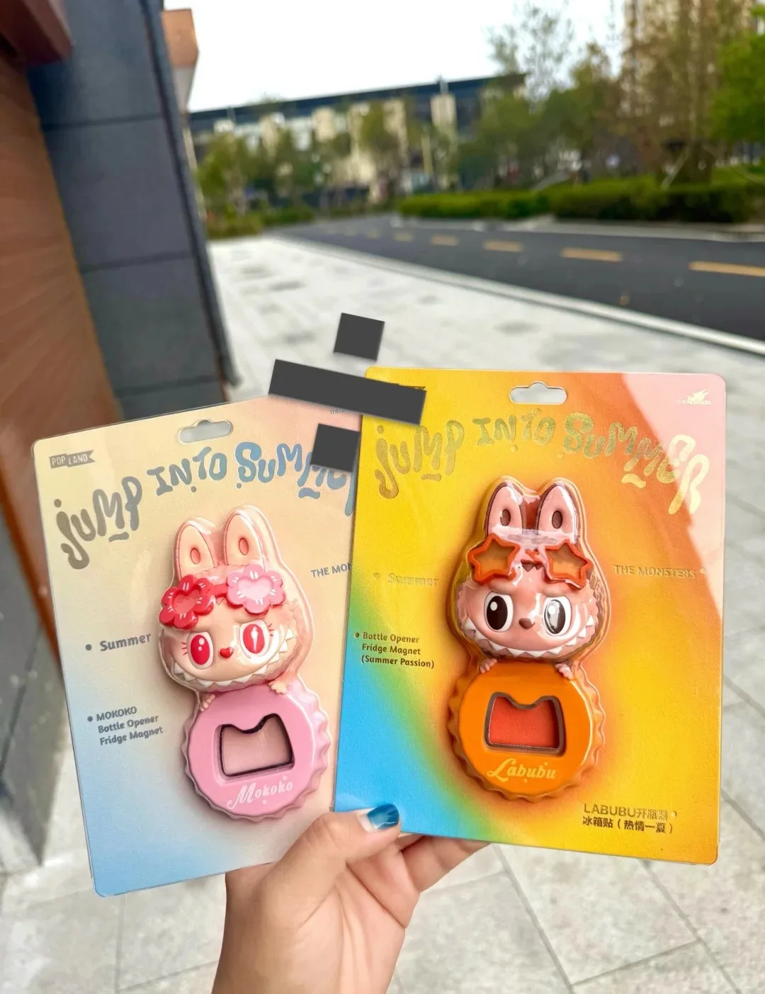 

POPMART Cute Lububu Summer Series Bottle Opener Fridge Magnets Practical Small Tool Gifts in Stock