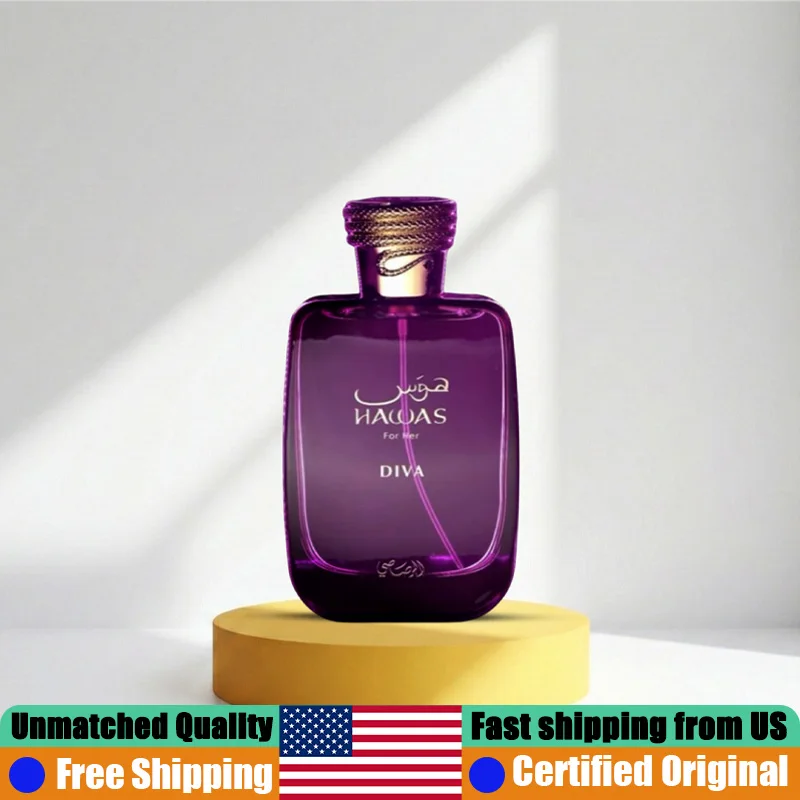 

Rasasi Hawas Diva Eau de Parfum Spray 3.4 Ounce Premium Arabian Perfumes 100ML Lasting Oriental Floral Cologne Perfume for Women