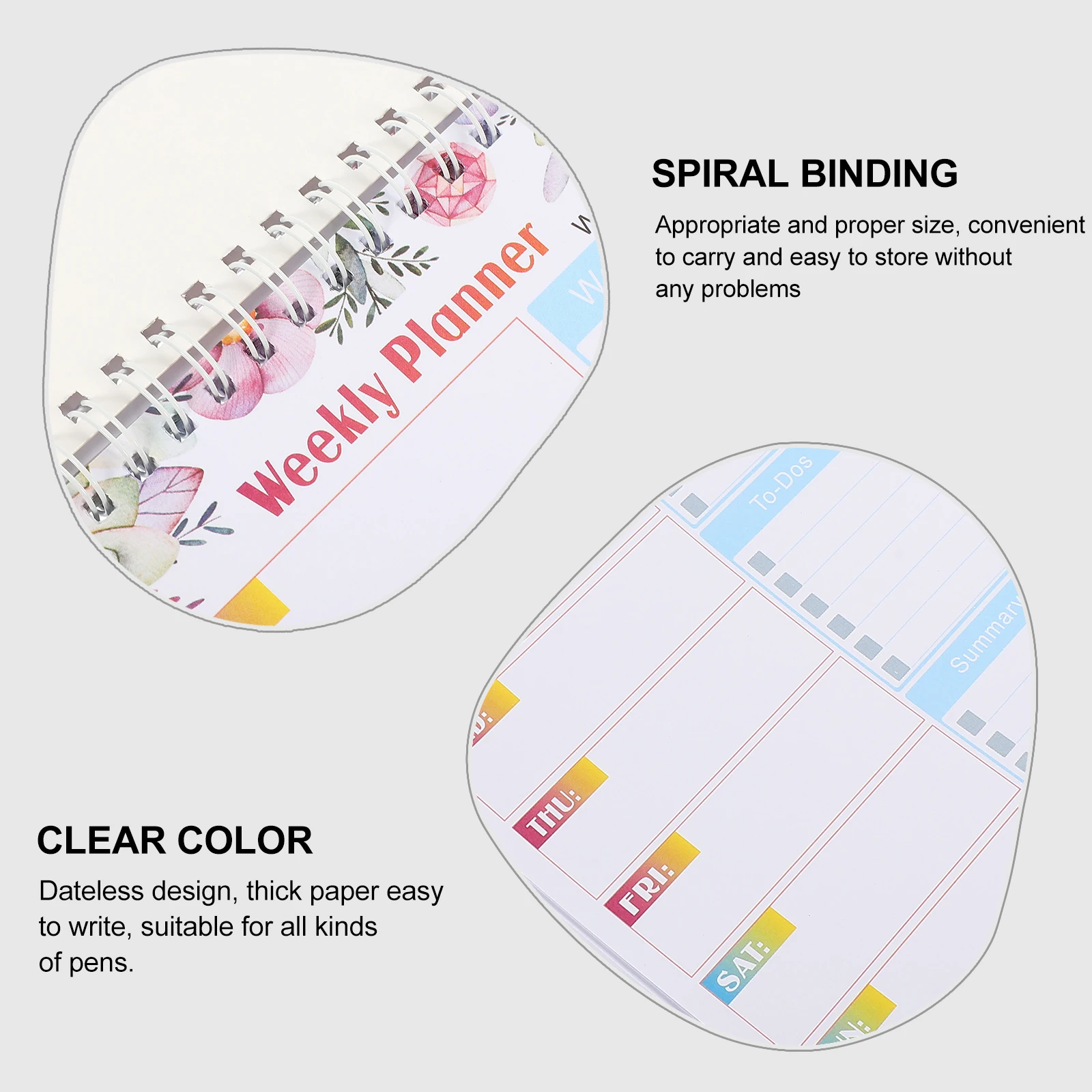 

Note Paper Spiral Planner Notepad for Planning Accessories Daily to Do Weekly Task Day Office Work
