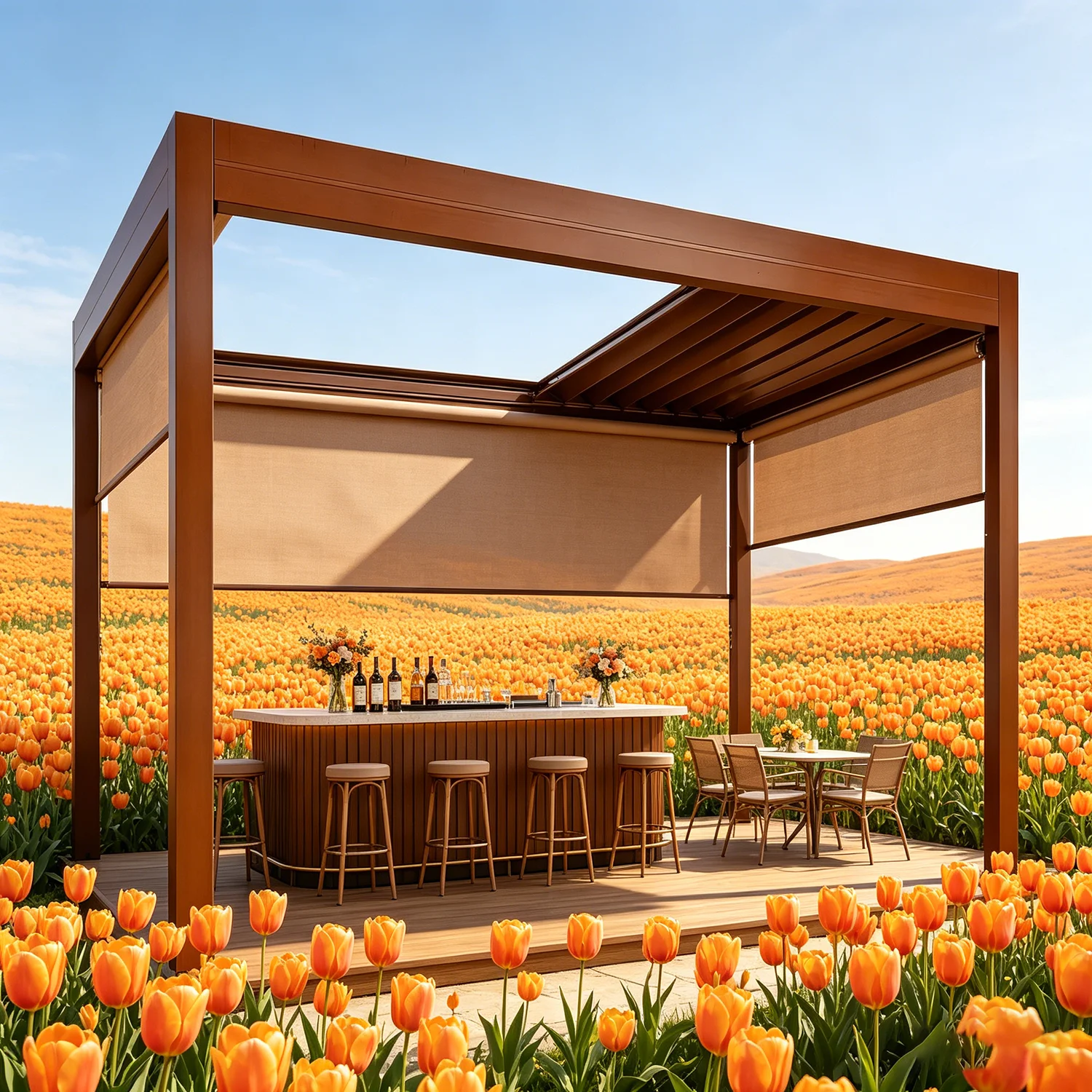 Настраиваемая алюминиевая перг – обзор и цена Outdoor Furniture Gazebo