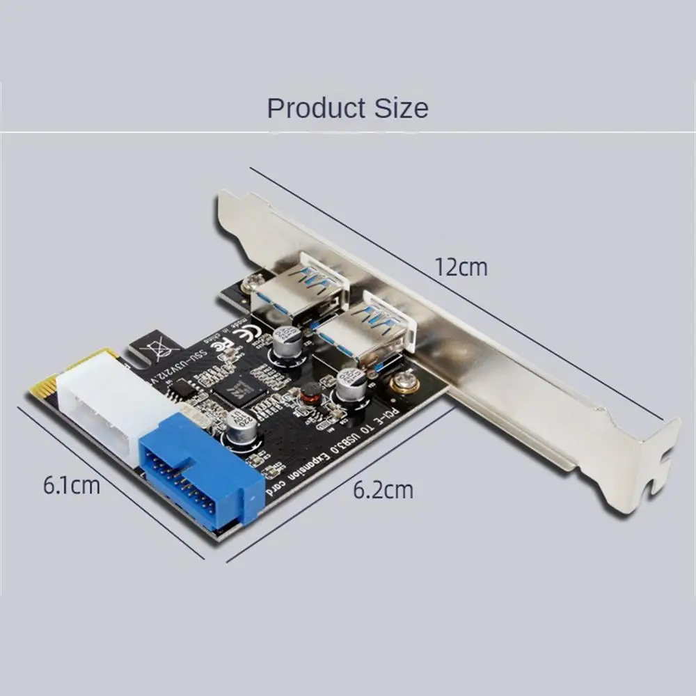 Add On Cards SuperSpeed 10Gbps USB 3.1 2 Port PCI-E Express Card 15pin SATA Power Connector PCIE Adapter ASM1042 Chipset USB HUB