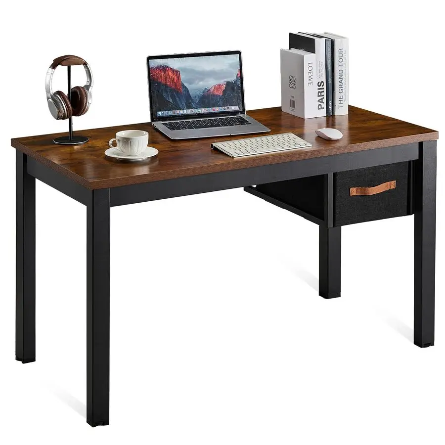 Desk with Drawer, 47 Inch Home Office Work Desks, Modern Writing Study PC Desk Gaming Table for Small Place Bedroom, Thickened T