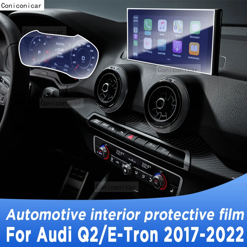 

For Audi Q2/E-Tron 2022 Gearbox Panel Navigation Screen Automotive Interior TPU Protective Film Cover Anti-Scratch Accessories