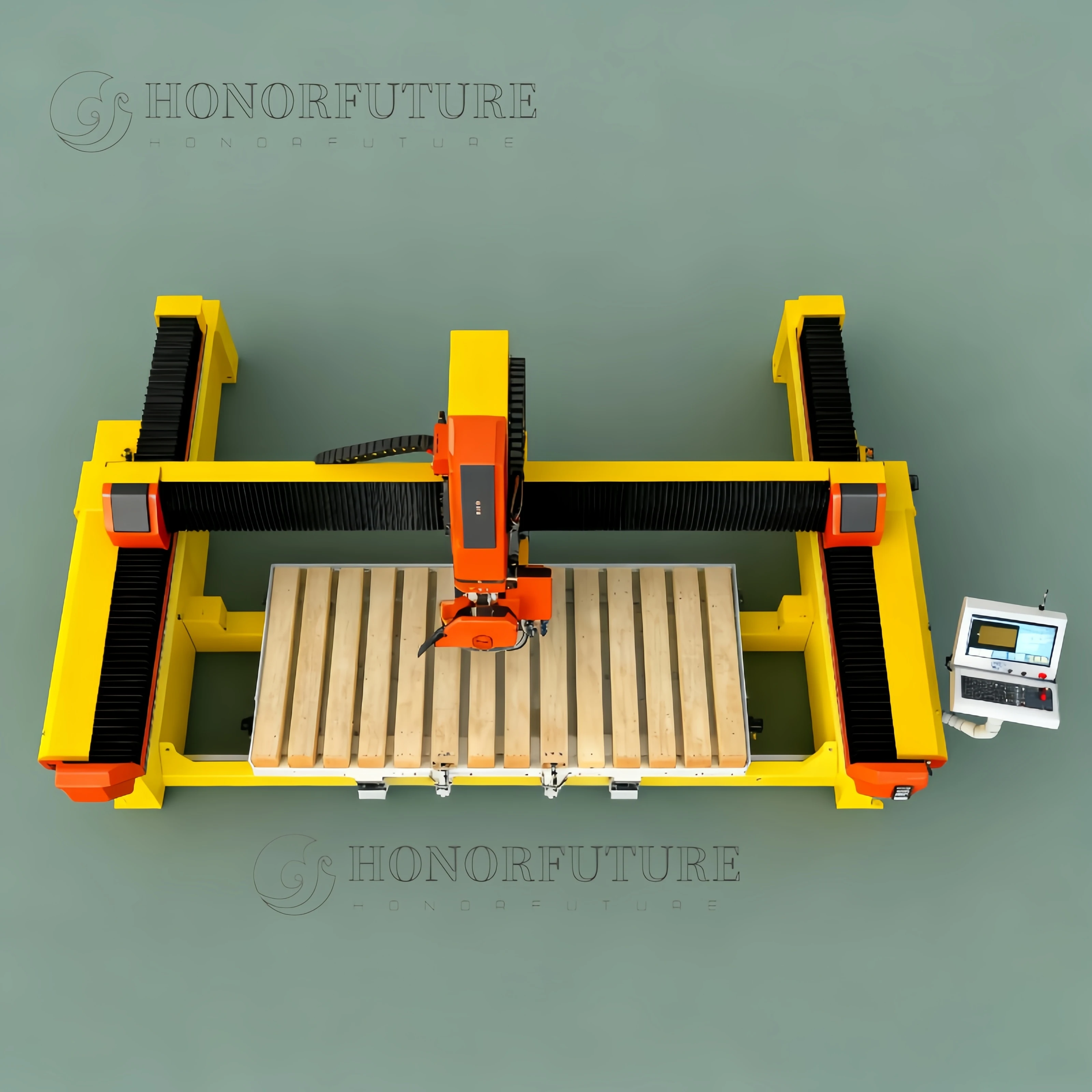 Heavy Duty 5 Axis Quartz Granite Marble Stone CNC Milling Cutting Bridge Saw Machine 3200*2000mm Wholesale Price CNC Tools Sale