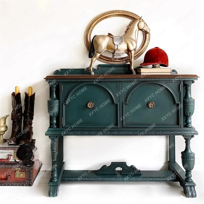 

country retro style solid wood porch cabinet villa art living room decorative cabinet