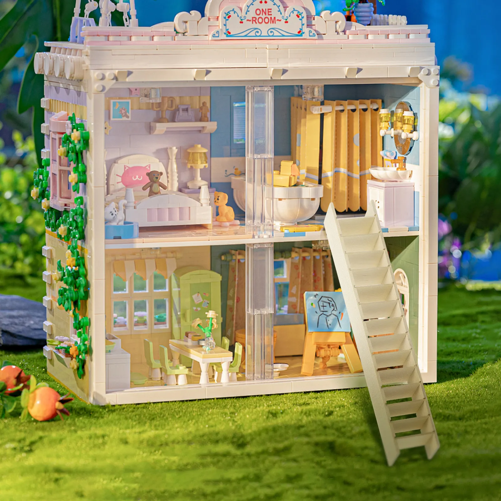 

Miniature Wooden Ladder Compact Size Mini House Ladder Accessories for Landscape Scene Mini Furniture Decoration Warm Atmosphere