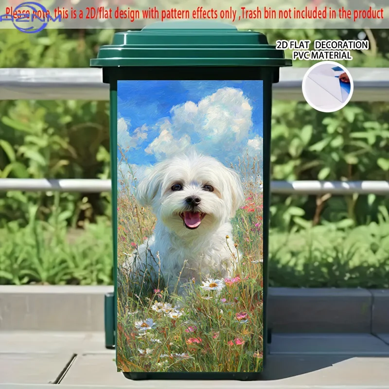2D Printed Dustbin Sticker, Decorative Trash Can Decal
