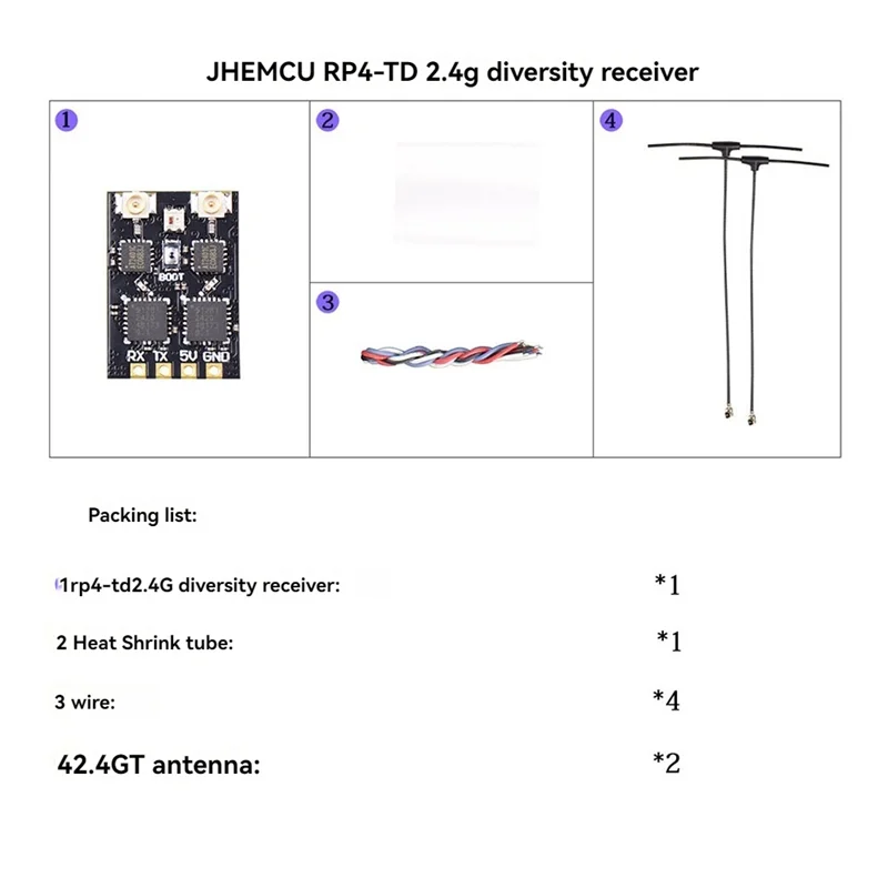 

RP4-TD ELRS 2.4Ghz RX True Diversity Receiver For FPV Long Range RC Drone Airplane
