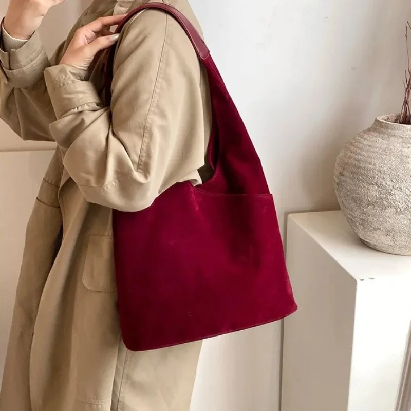 

Suede Shoulder Bags for Woman High Capacity Bag Fashion Commuting Bolso Lazy Style Bolsos De Mujer Casual Tote Sac Femme