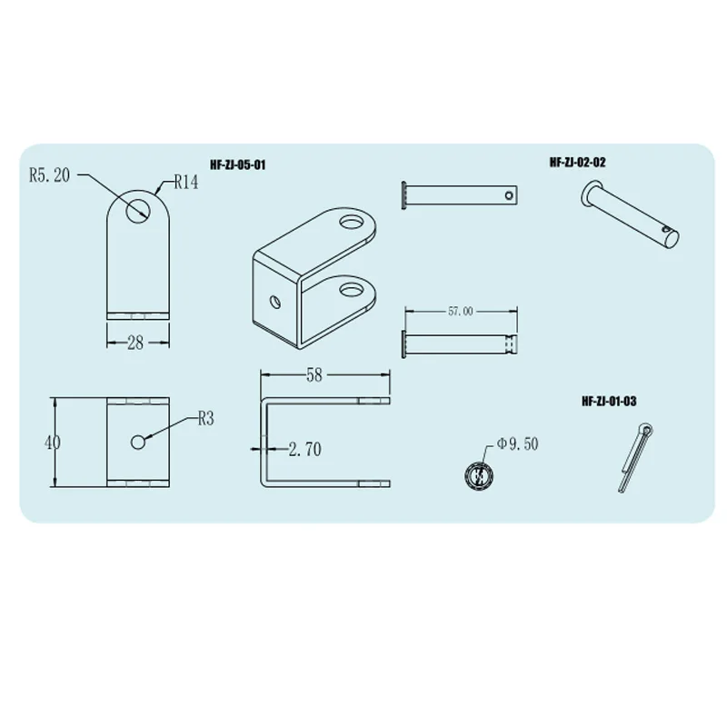 6MM Electric Linear Actuator Motor Mounting Bracket Lifting Column 6000N 8MM 10MM Fixed Supporting Seat Base Fixed Bottom Plate