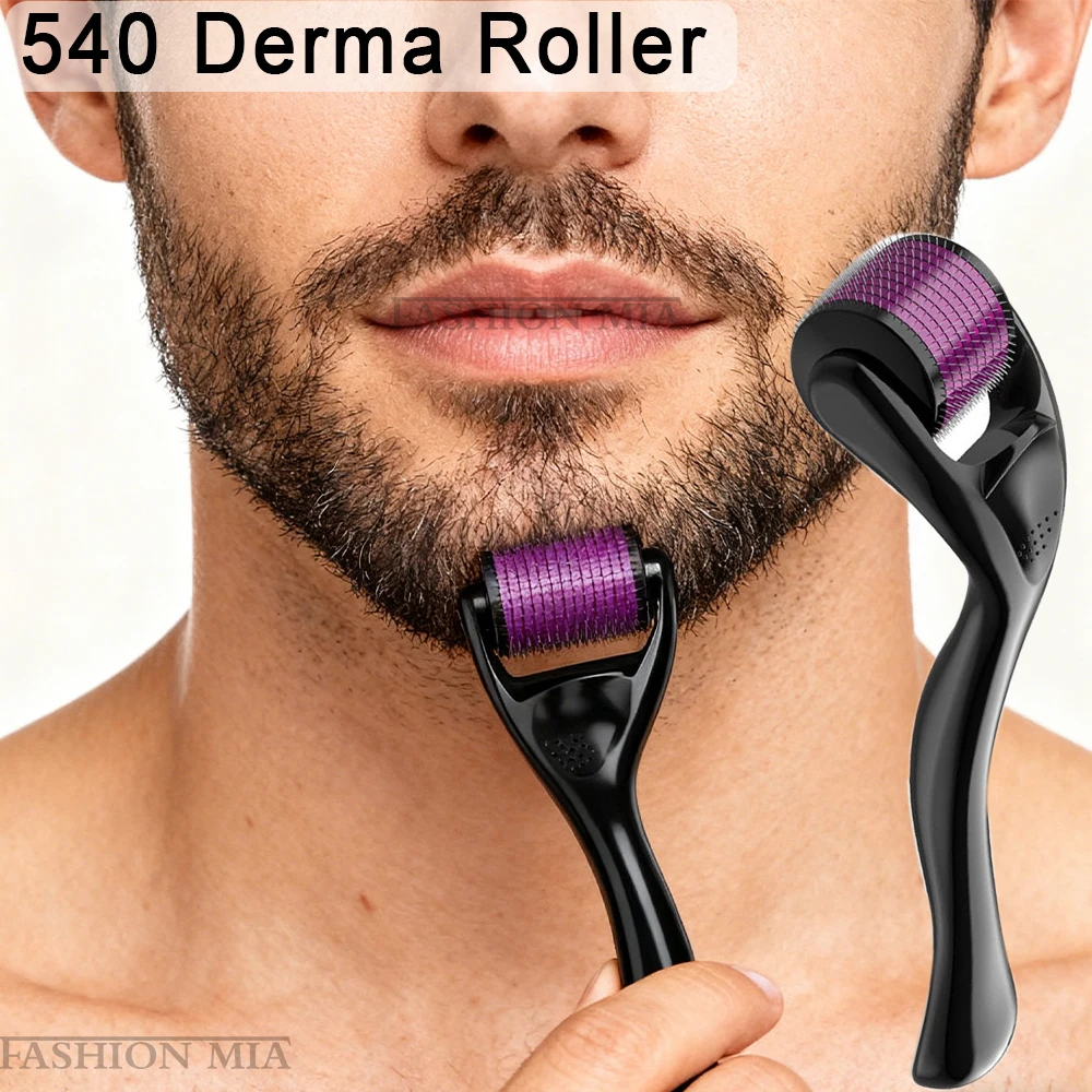 540 Уход за кожей Derma Rolle Derma Roller Микроигольчатый валик для роста волос Мезороллер для бороды Инструмент для ухода за кожей лица