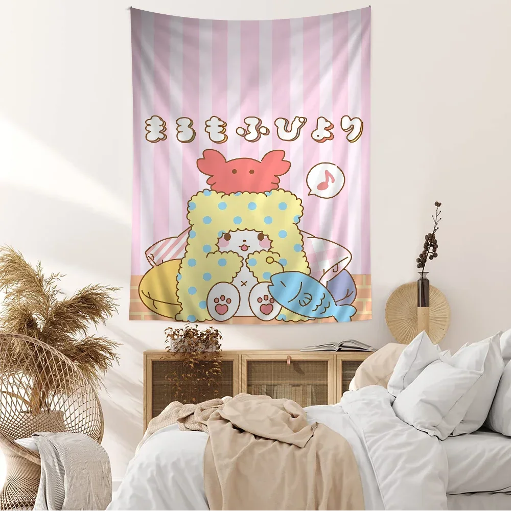 Cute Cartoon Marumofubiyori Cartoon Tapestry for Living Room Home Dorm Decor INS Home Decor