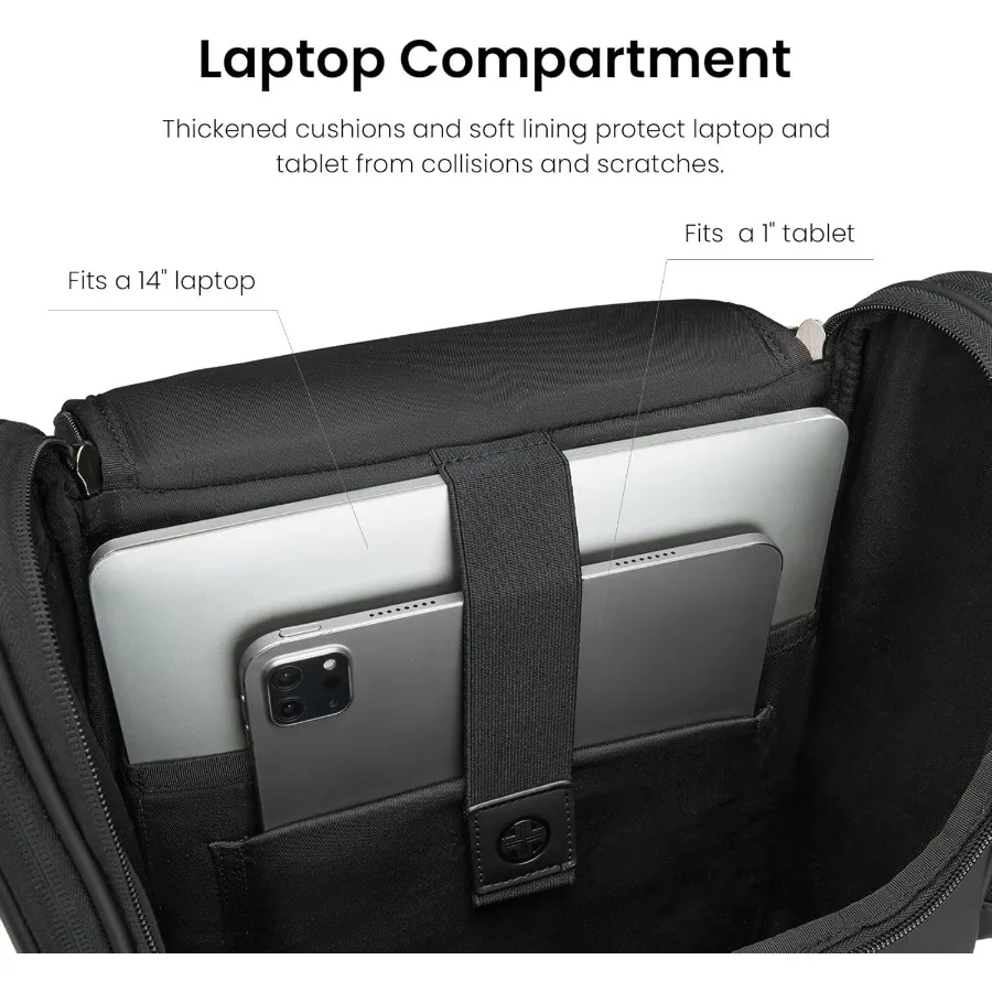 حقيبة ظهر كاجوال من CROSSGEAR خفيفة الوزن وممتصة للصدمات وحزام قابل للتنفس للعمل والكمبيوتر المحمول للأعمال مقاس M #4