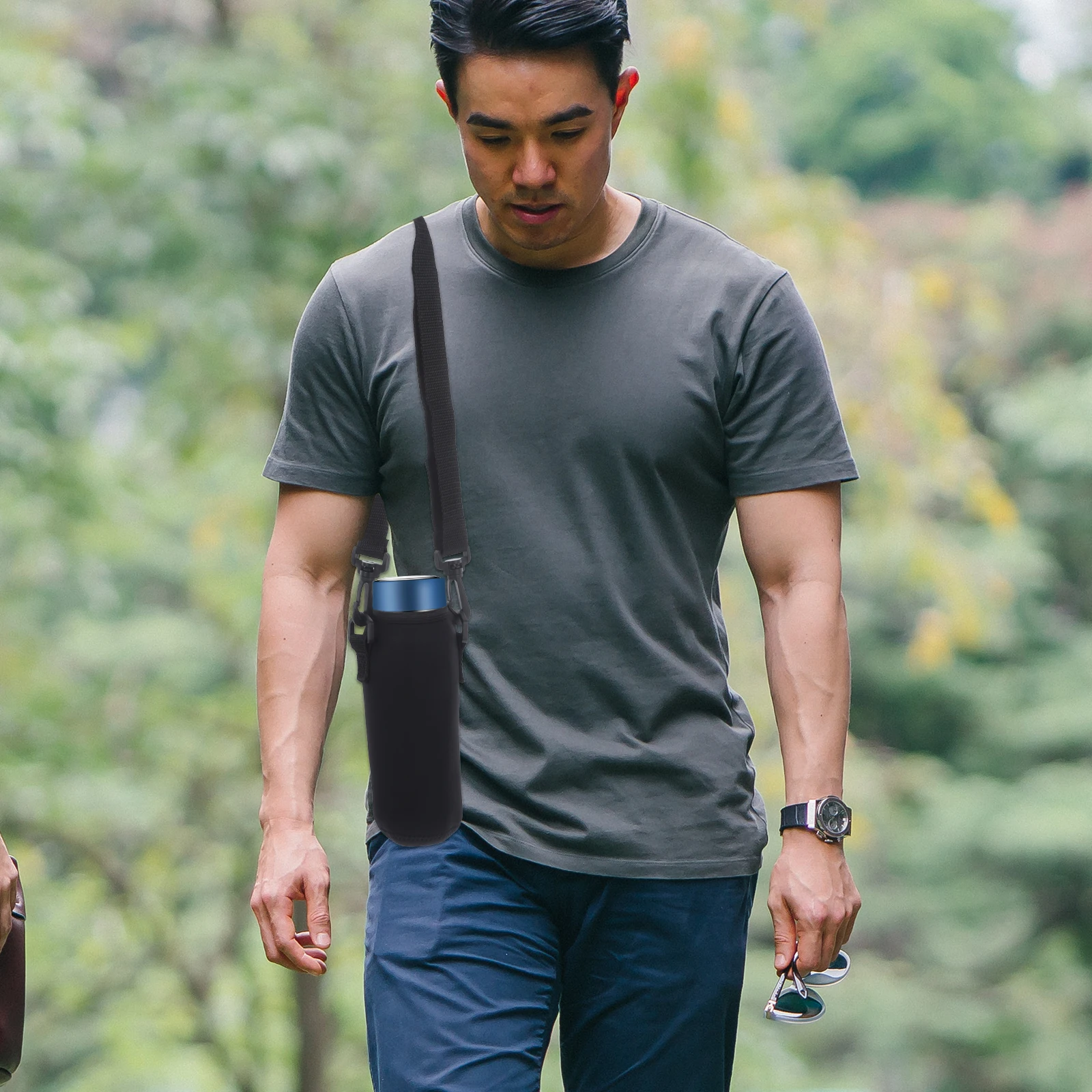 

500 ML Kettle Bottle Holder Portable Water Pouch Strap Travel Bag Neoprene Sleeve Protect Carry Camping Hiking