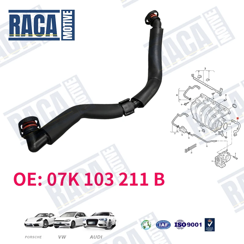 For Volkswagen Beetle Convertible Golf VI Jetta III IV Passat B7 Rabbit Crankcase Ventilation Hose 07K103211B 07K103211