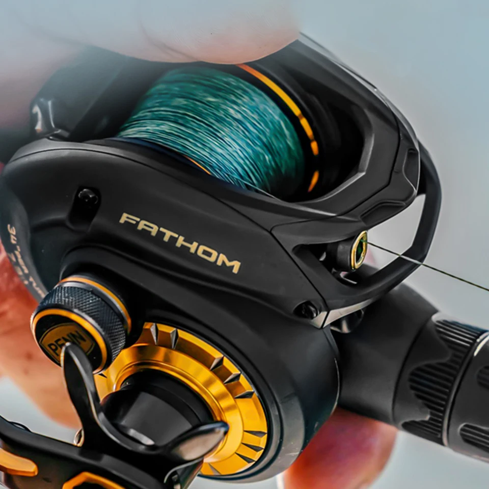 New PENN FATHOM Low Profile Baitcast Reels  6+1Stainless Steel Bearing System Full Metal Body Fishing Reel 9.2/7.3/6.6 Ratio