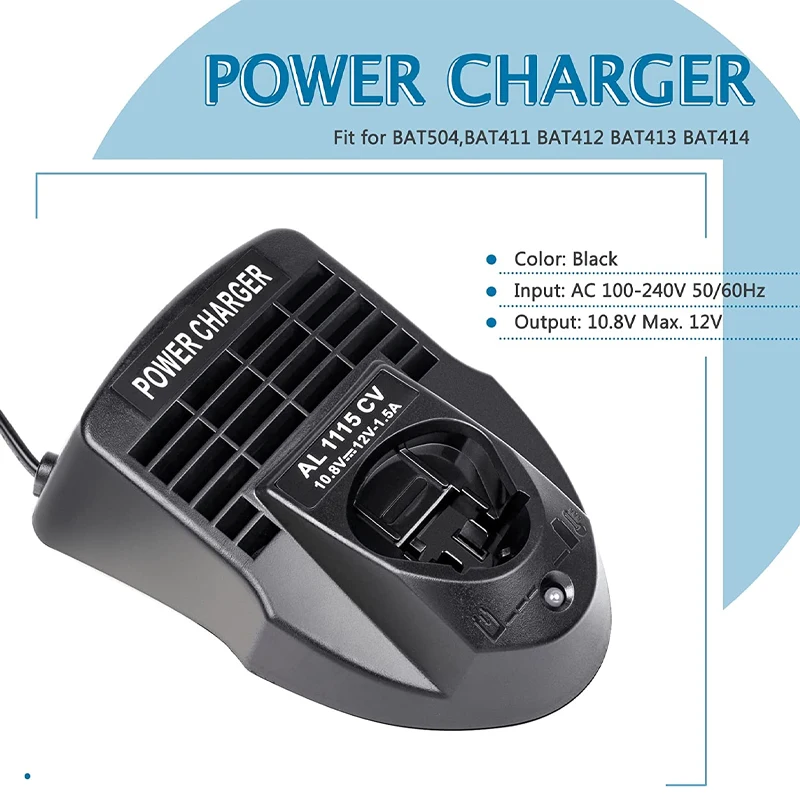 Imagem -04 - Carregador de Bateria Li-ion para Bosch 10.8v 12v Bat411 Bat412a Bateria de Lítio-íon Substituição Al1115cv Carregador para Bosch 10.8v 12v