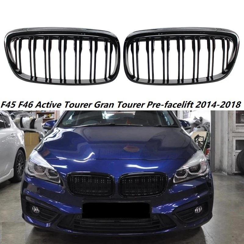 F45 Black Front Grill Mesh for - 2 Series 5-Seat Active Tourer & 7-Seat F46 Gran Tourer Front Bumper Grille